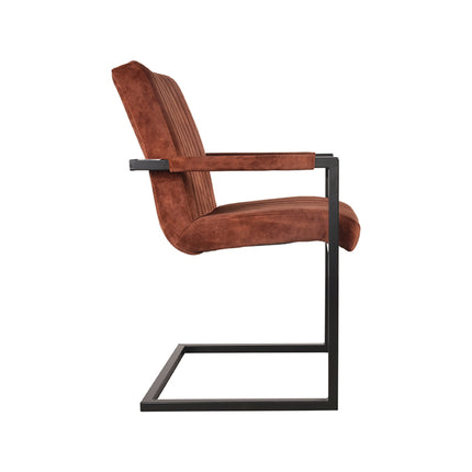LABEL51 - Eetkamerstoel Milo 55x55x85 cm - Rust Velours | Zwart Metaal