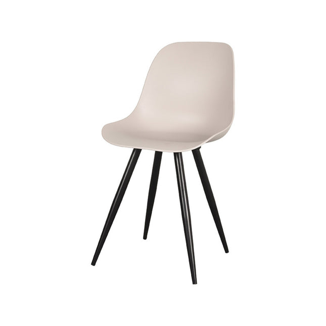 LABEL51 - Eetkamerstoel Monza 46x54x88 cm - Zand PP | Zwart Metaal