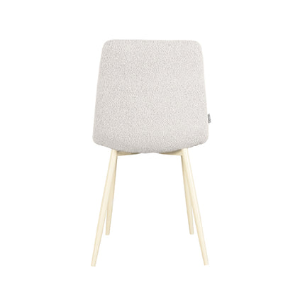 LABEL51 - Eetkamerstoel Nino 54x45x89 cm - Champagne Boucle | Shaded White Metaal