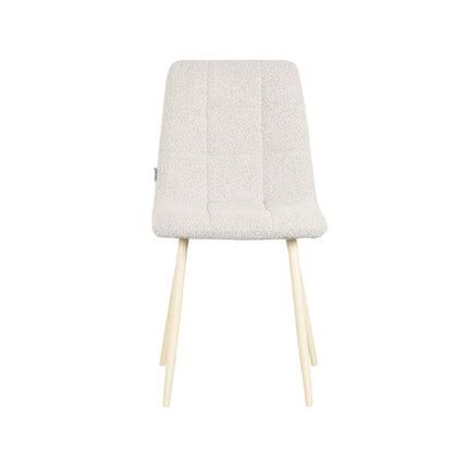 LABEL51 - Eetkamerstoel Nino 54x45x89 cm - Champagne Boucle | Shaded White Metaal