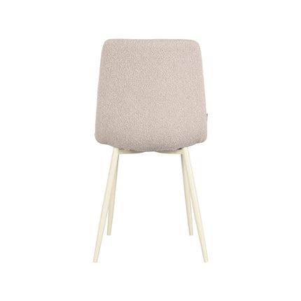 LABEL51 - Eetkamerstoel Nino 54x45x89 cm - Naturel Boucle | Shaded White Metaal