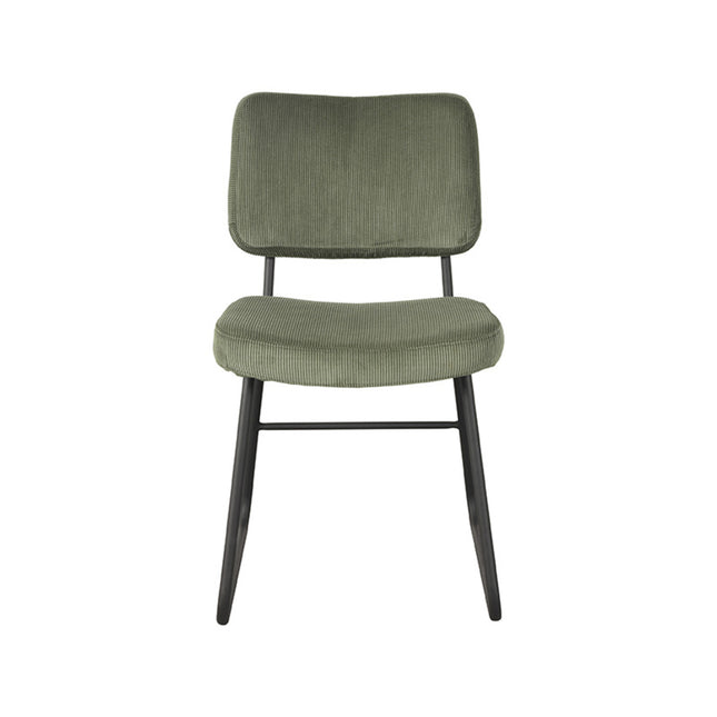 LABEL51 - Eetkamerstoel Noah 47x61x85 cm - Forest Ribcord | Zwart Metaal
