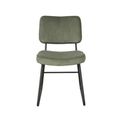 LABEL51 - Eetkamerstoel Noah 47x61x85 cm - Forest Ribcord | Zwart Metaal