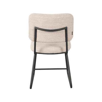 LABEL51 - Eetkamerstoel Noah 47x61x85 cm - Naturel Boucle | Zwart Metaal