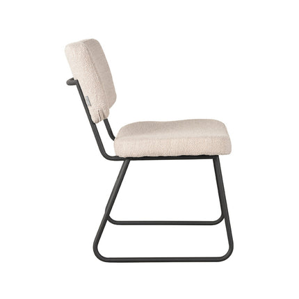 LABEL51 - Eetkamerstoel Noah 47x61x85 cm - Naturel Boucle | Zwart Metaal