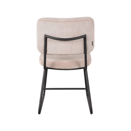 LABEL51 - Eetkamerstoel Noah 47x61x85 cm - Naturel Ribcord | Zwart Metaal