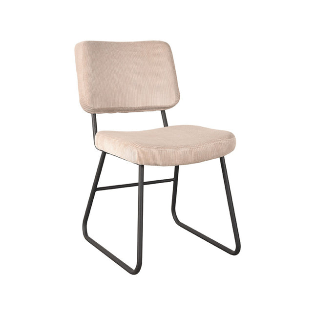 LABEL51 - Eetkamerstoel Noah 47x61x85 cm - Naturel Ribcord | Zwart Metaal