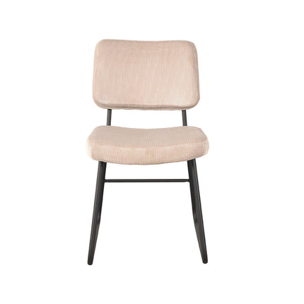 LABEL51 - Eetkamerstoel Noah 47x61x85 cm - Naturel Ribcord | Zwart Metaal
