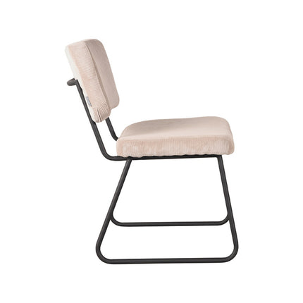 LABEL51 - Eetkamerstoel Noah 47x61x85 cm - Naturel Ribcord | Zwart Metaal