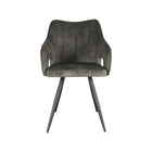 LABEL51 - Eetkamerstoel Noud 55x60x87 cm - Hunter Velours | Zwart Metaal