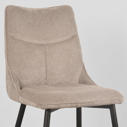 LABEL51 - Eetkamerstoel Riv 47x59x88 cm - Clay Cato | Zwart Metaal