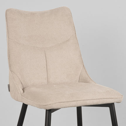 LABEL51 - Eetkamerstoel Riv 47x59x88 cm - Naturel Cato | Zwart Metaal