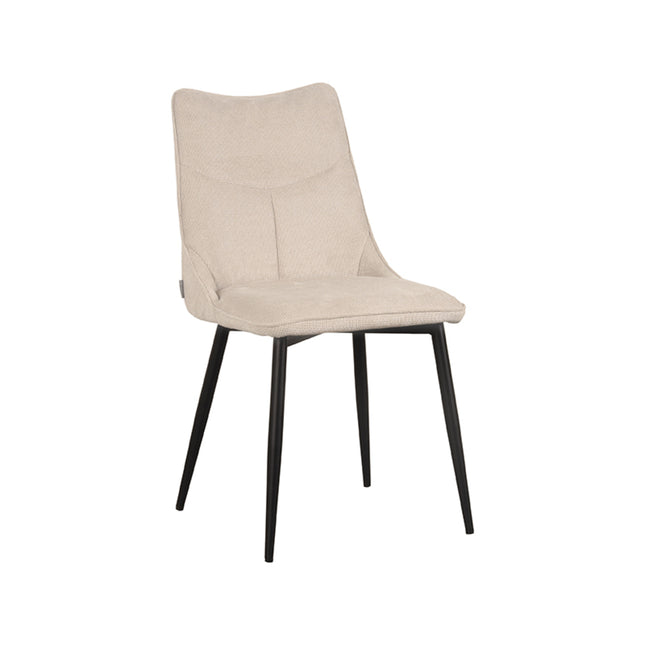 LABEL51 - Eetkamerstoel Riv 47x59x88 cm - Naturel Cato | Zwart Metaal