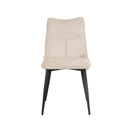 LABEL51 - Eetkamerstoel Riv 47x59x88 cm - Naturel Cato | Zwart Metaal
