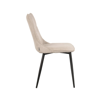 LABEL51 - Eetkamerstoel Riv 47x59x88 cm - Naturel Cato | Zwart Metaal