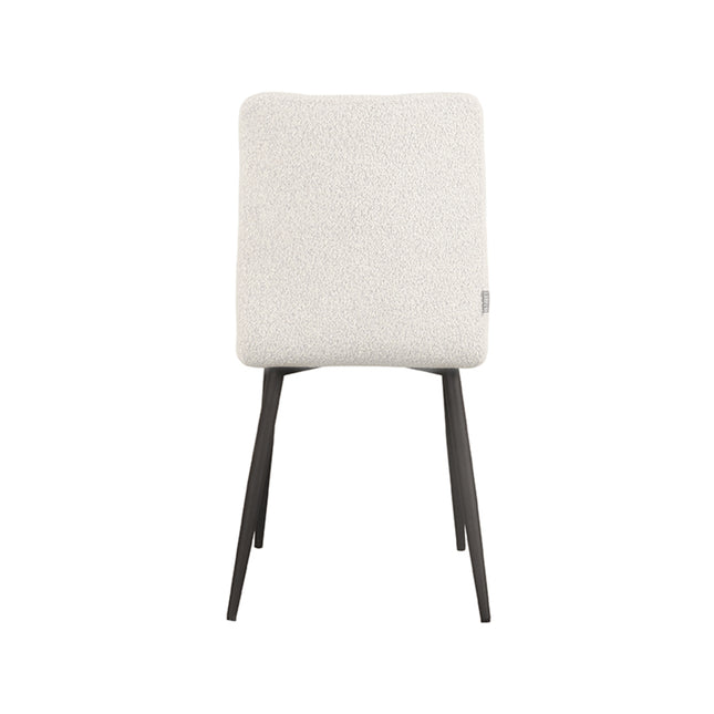 LABEL51 - Eetkamerstoel Sam 44x57x86 cm - Champagne Boucle | Zwart Metaal