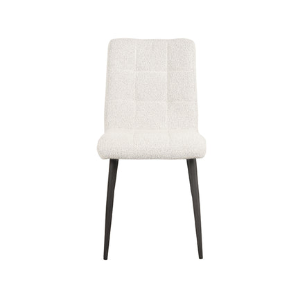 LABEL51 - Eetkamerstoel Sam 44x57x86 cm - Champagne Boucle | Zwart Metaal