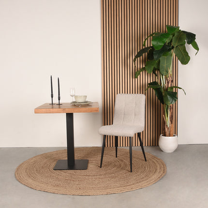 LABEL51 - Eetkamerstoel Sam 44x57x86 cm - Naturel Boucle | Zwart Metaal