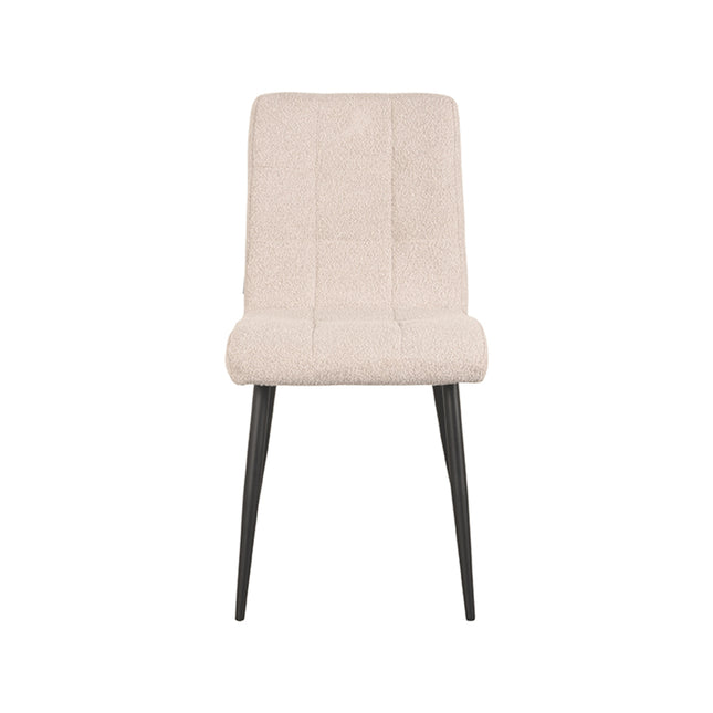 LABEL51 - Eetkamerstoel Sam 44x57x86 cm - Naturel Boucle | Zwart Metaal