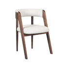 LABEL51 - Eetkamerstoel Sasha 54x82x75 cm - Ecru Boucle | Walnoot Eiken