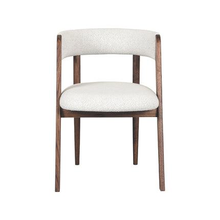 LABEL51 - Eetkamerstoel Sasha 54x82x75 cm - Ecru Boucle | Walnoot Eiken