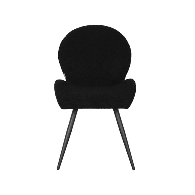 LABEL51 - Eetkamerstoel Sky 51x64x87 cm - Zwart Teddy | Zwart Metaal
