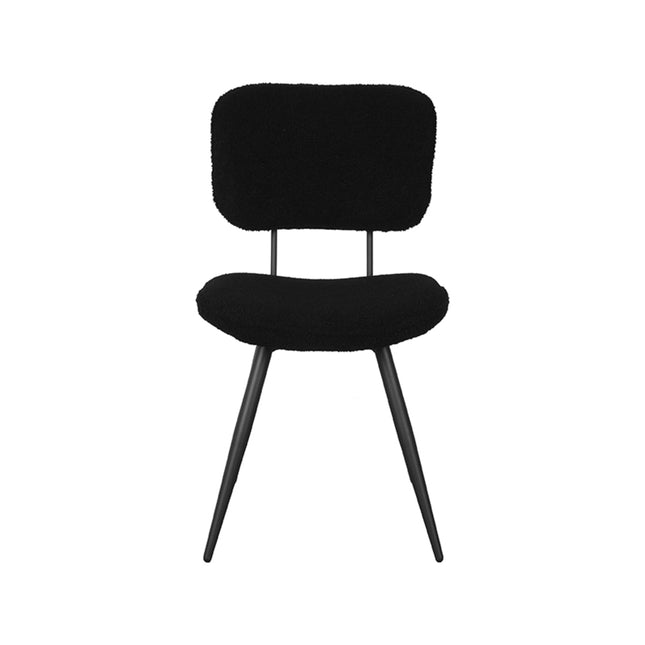 LABEL51 - Eetkamerstoel Ted 49x60x87 cm - Zwart Teddy | Zwart Metaal