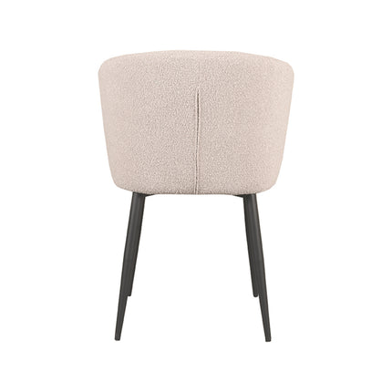 LABEL51 - Eetkamerstoel Wave 58x60x85 cm - Naturel Boucle | Zwart Metaal