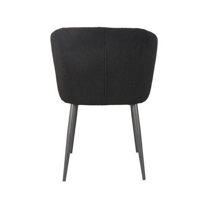 LABEL51 - Eetkamerstoel Whirl 58x60x85 cm - Zwart Teddy | Zwart Metaal