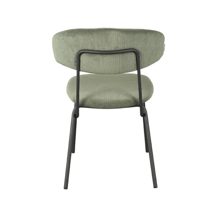 LABEL51 - Eetkamerstoel Zack 53x59x79 cm - Forest Ribcord | Zwart Metaal