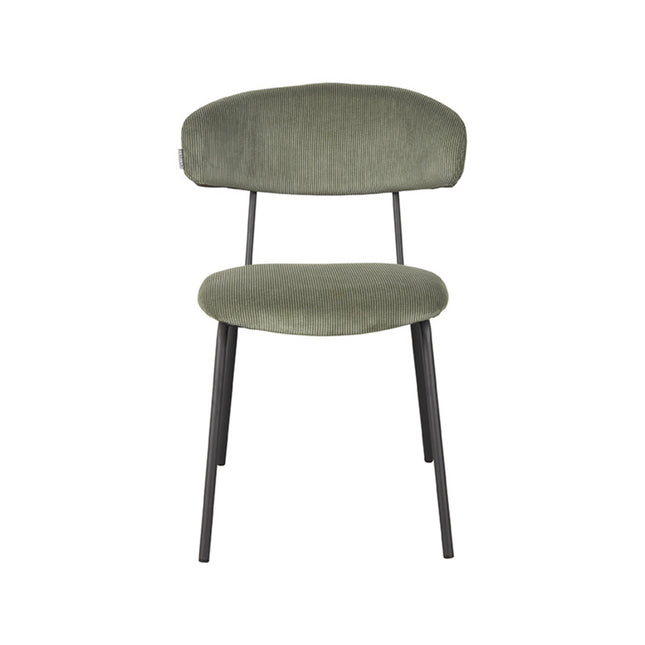 LABEL51 - Eetkamerstoel Zack 53x59x79 cm - Forest Ribcord | Zwart Metaal