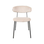 LABEL51 - Eetkamerstoel Zack 53x59x79 cm - Naturel Ribcord | Zwart Metaal