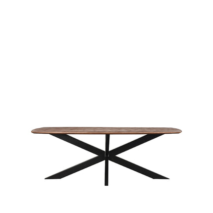 LABEL51 - Eettafel Zane 190x100x76 cm - Espresso Mangohout | Zwart Metaal