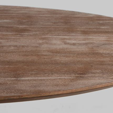 LABEL51 - Eettafel Otto 130x130x75 cm - Espresso Mangohout | Zwart Metaal