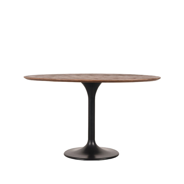 LABEL51 - Eettafel Otto 130x130x75 cm - Espresso Mangohout | Zwart Metaal
