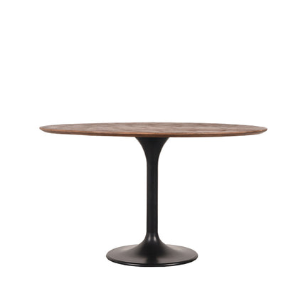 LABEL51 - Eettafel Otto 130x130x75 cm - Espresso Mangohout | Zwart Metaal