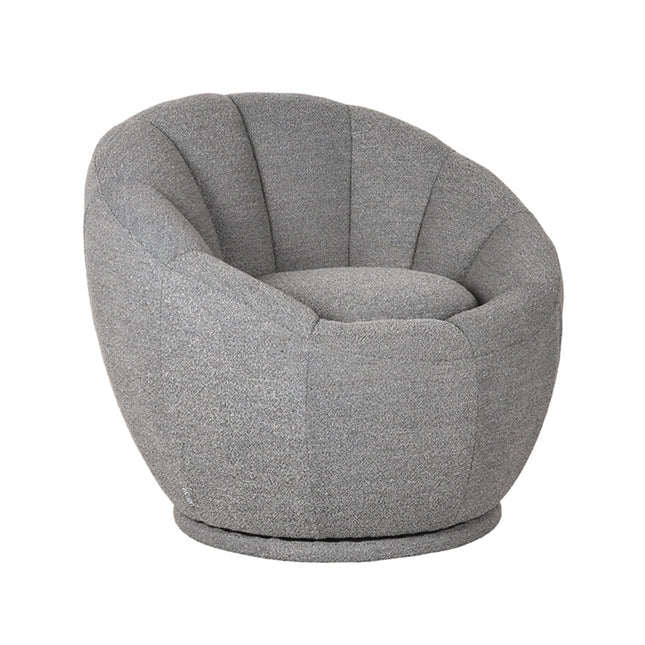 LABEL51 - Draaifauteuil Crown 83x77x72 cm - Grijs Boucle