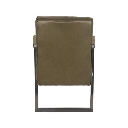 D-MAXX - Fauteuil Denmark 62x80x86 cm - Army Microvezel | Zwart Metaal