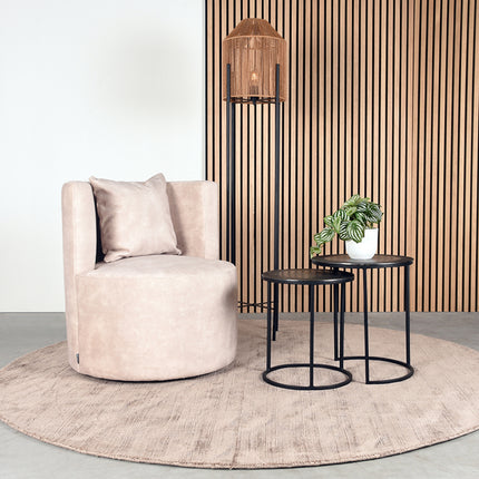 LABEL51 - Fauteuil Evy 65x65x75 cm - Naturel Velours