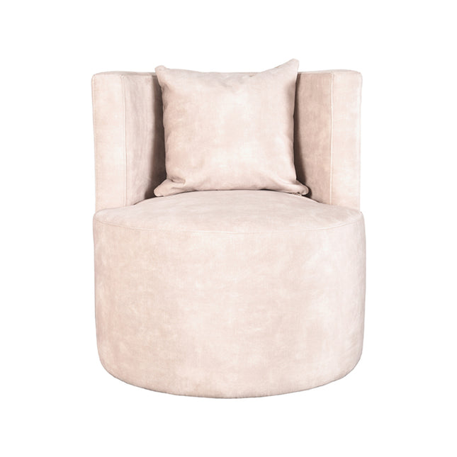 LABEL51 - Fauteuil Evy 65x65x75 cm - Naturel Velours