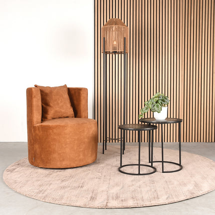 LABEL51 - Fauteuil Evy 65x65x75 cm - Oker Velours