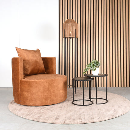 LABEL51 - Fauteuil Evy 90x90x75 cm - Oker Velours