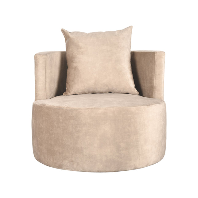 LABEL51 - Fauteuil Evy 90x90x75 cm - Nougat Velours