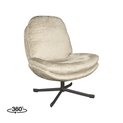 LABEL51 - Draaifauteuil Noel 76x90x100 cm - Beige Elegance | Zwart Metaal
