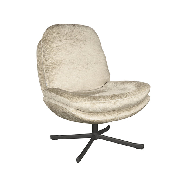 LABEL51 - Draaifauteuil Noel 76x90x100 cm - Beige Elegance | Zwart Metaal