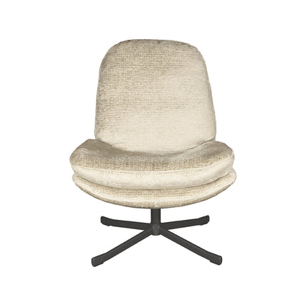 LABEL51 - Draaifauteuil Noel 76x90x100 cm - Beige Elegance | Zwart Metaal