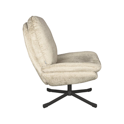 LABEL51 - Draaifauteuil Noel 76x90x100 cm - Beige Elegance | Zwart Metaal