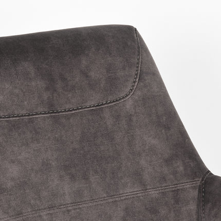 LABEL51 - Draaifauteuil Toby 75x80x85 cm - Antraciet Velours | Zwart Metaal