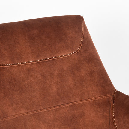 LABEL51 - Draaifauteuil Toby 75x80x85 cm - Rust Velours | Zwart Metaal