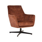 LABEL51 - Draaifauteuil Toby 75x80x85 cm - Rust Velours | Zwart Metaal